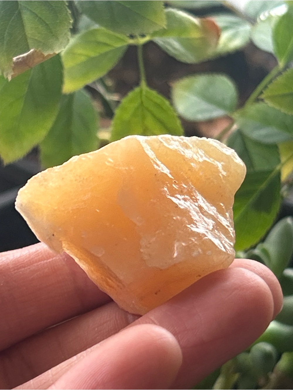 Genuine orange calcite specimen stone 25g